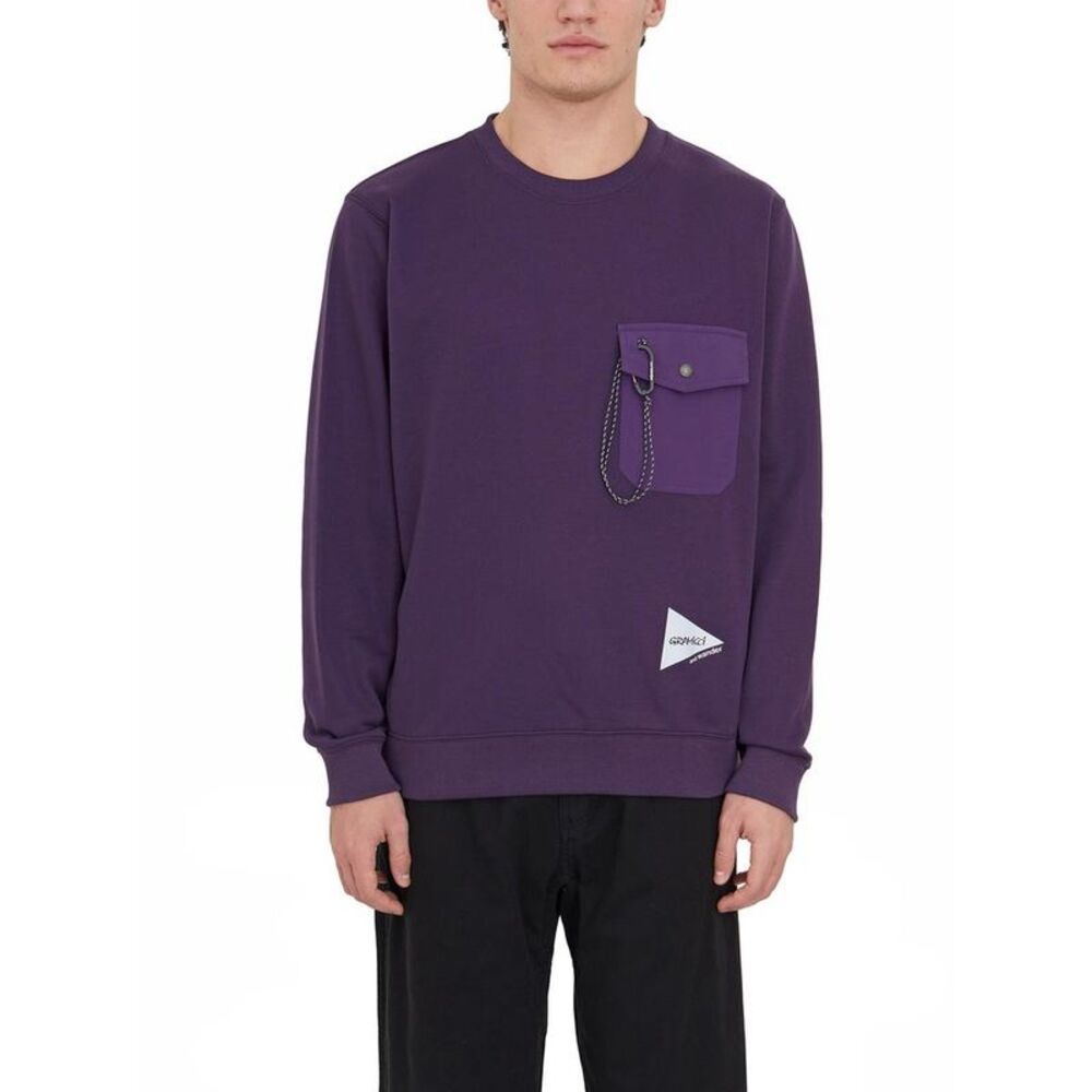 GRAMICCI Crewneck Sweatshirt with Pocket Detail Men VIOLET Sweaters & Cardigans
